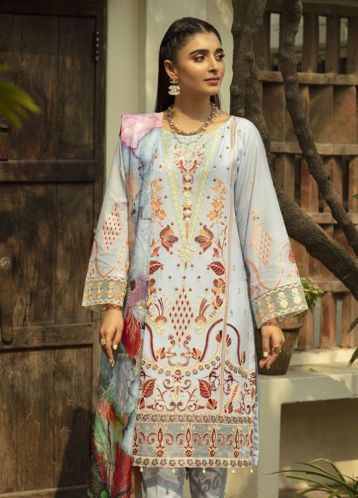 Mahroosh by Parishay Embroidered Lawn Suits Unstitched 3 Piece PRS22MH Qanaat A - Summer Collection