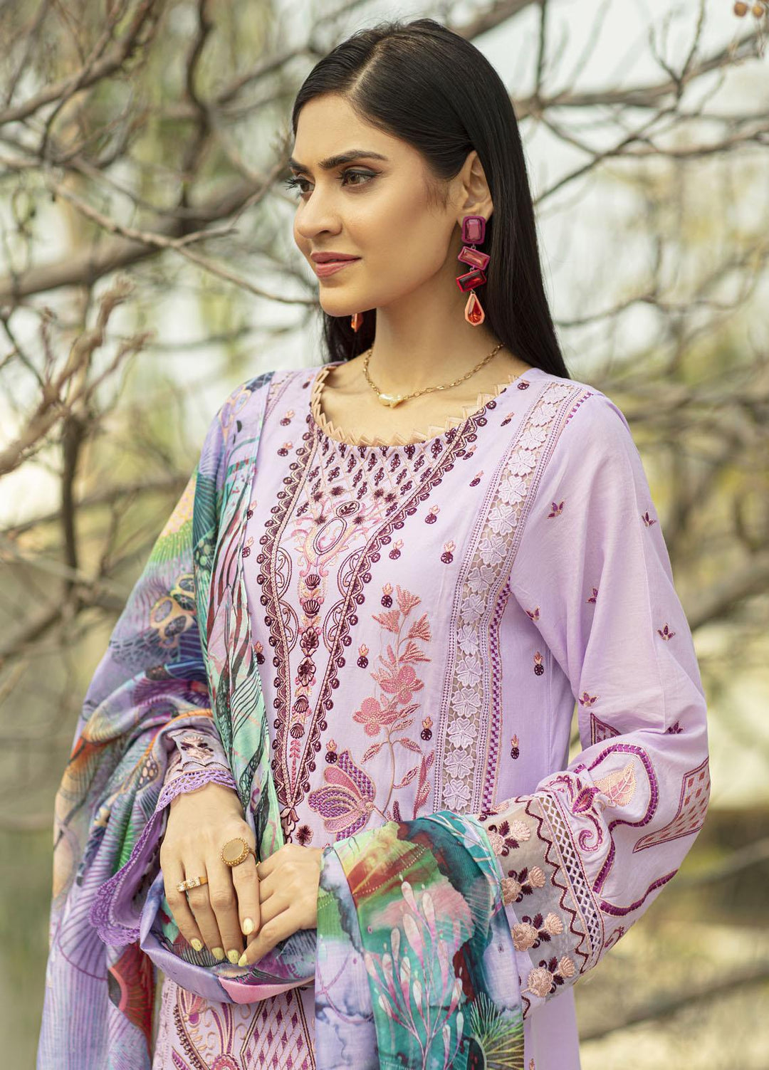 Mahroosh by Parishay Embroidered Lawn Suits Unstitched 3 Piece PRS22MH Qanaat B - Summer Collection