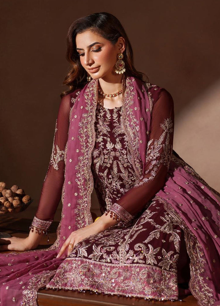 Mahrosh by Zarif Embroidered Chiffon Suits Unstitched 3 Piece ZR25UF MUF-02 Samrose - Formals Collection