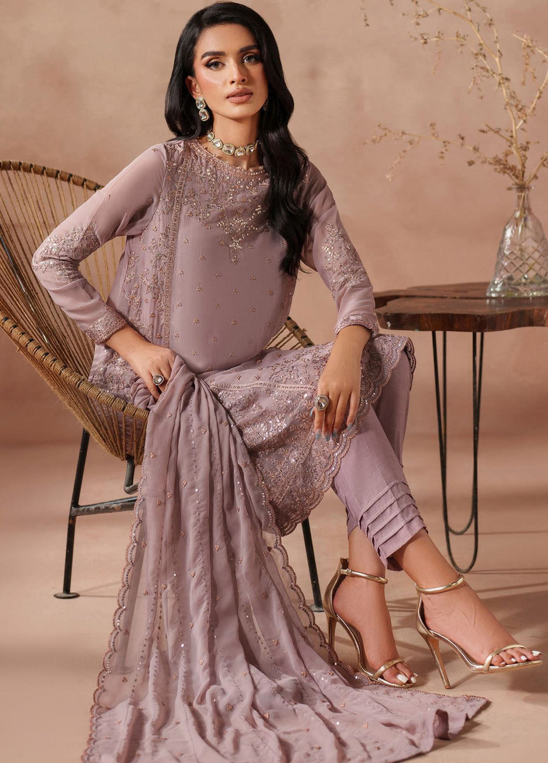 Mahrosh by Zarif Embroidered Chiffon Suits Unstitched 3 Piece ZR25UF MUF-04 Saheer - Formals Collection