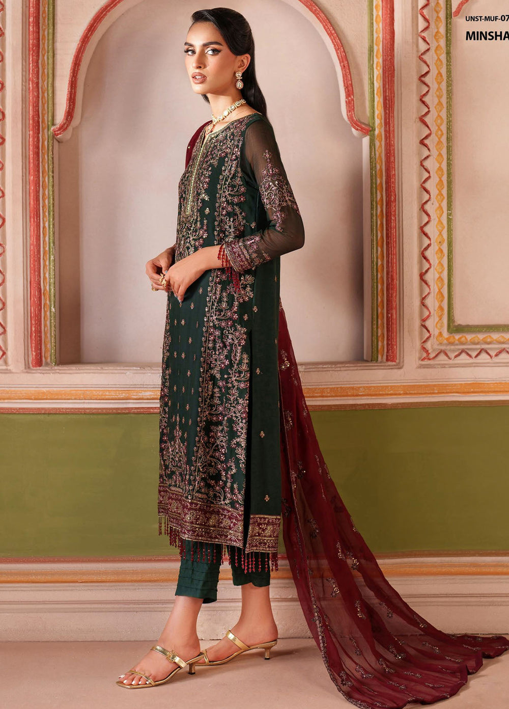 Mahrosh by Zarif Embroidered Chiffon Suits Unstitched 3 Piece ZR25UF MUF-07 Minsha - Formals Collection