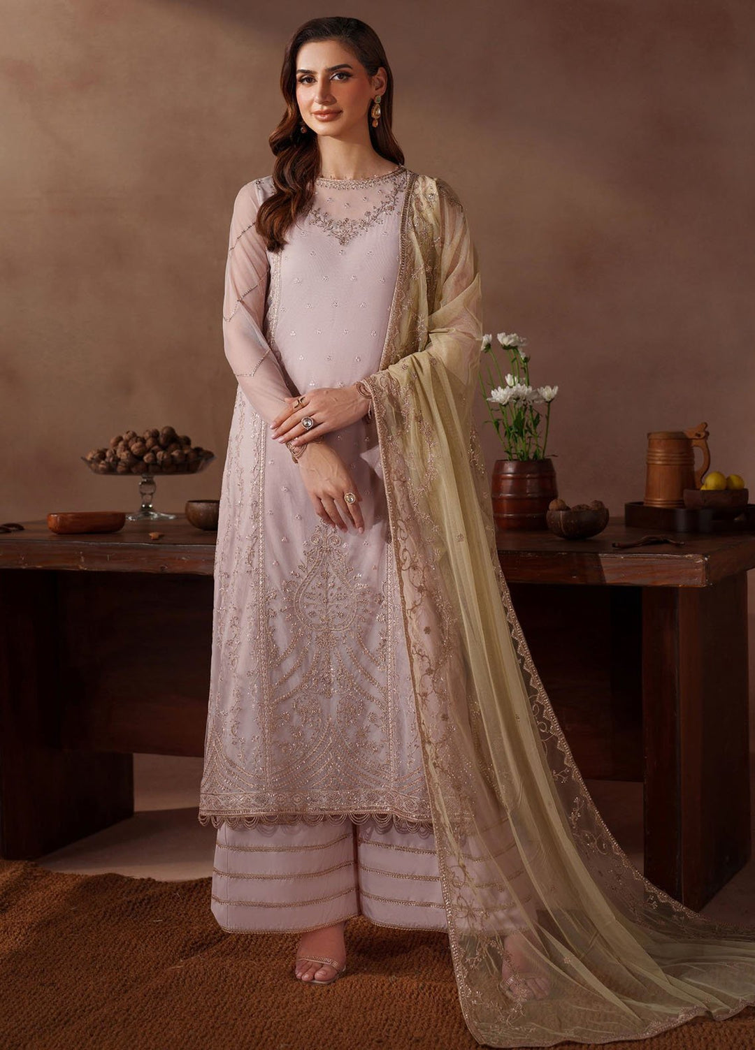 Mahrosh by Zarif Embroidered Net Suits Unstitched 3 Piece ZR25UF MUF-06 Zinoor - Formals Collection