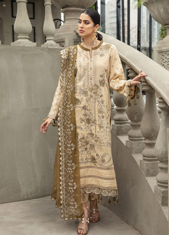 Mahrosh By House of Nawab Embroidered Lawn Suits Unstitched 3 Piece HON21M 01 Shab - Luxury Collection
