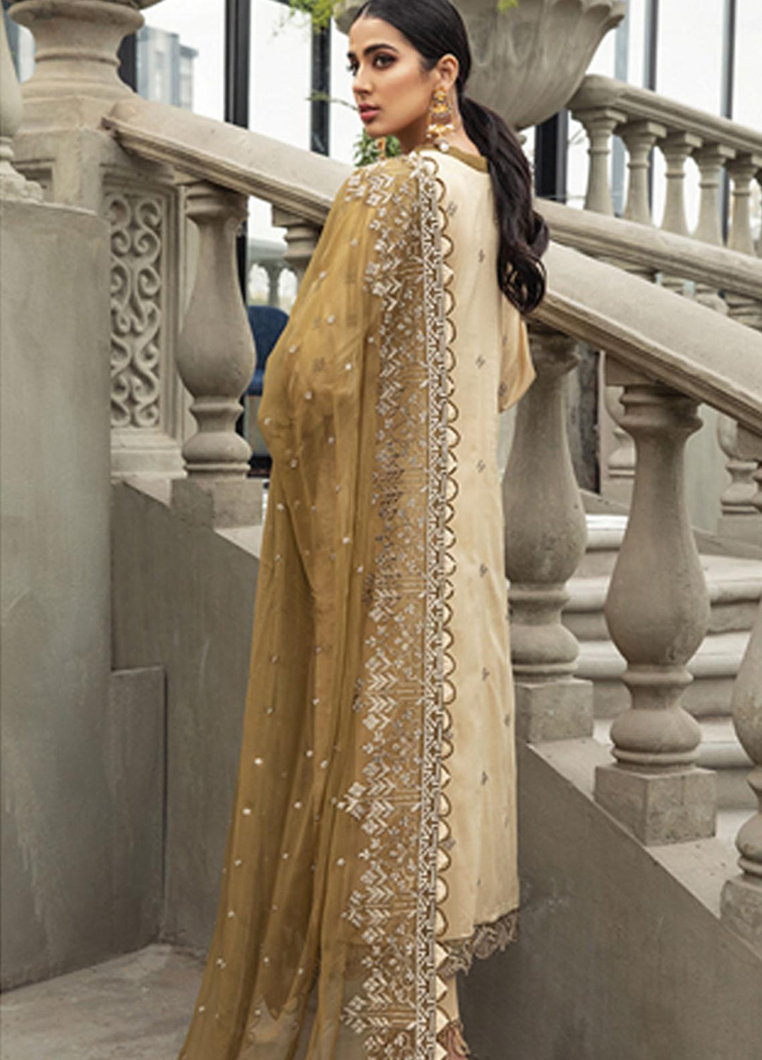 Mahrosh By House of Nawab Embroidered Lawn Suits Unstitched 3 Piece HON21M 01 Shab - Luxury Collection