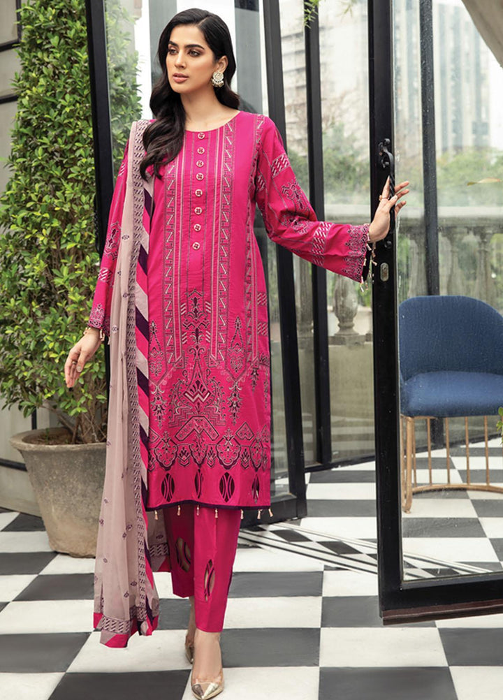 Mahrosh By House of Nawab Embroidered Lawn Suits Unstitched 3 Piece HON21M 03 Bisha - Luxury Collection