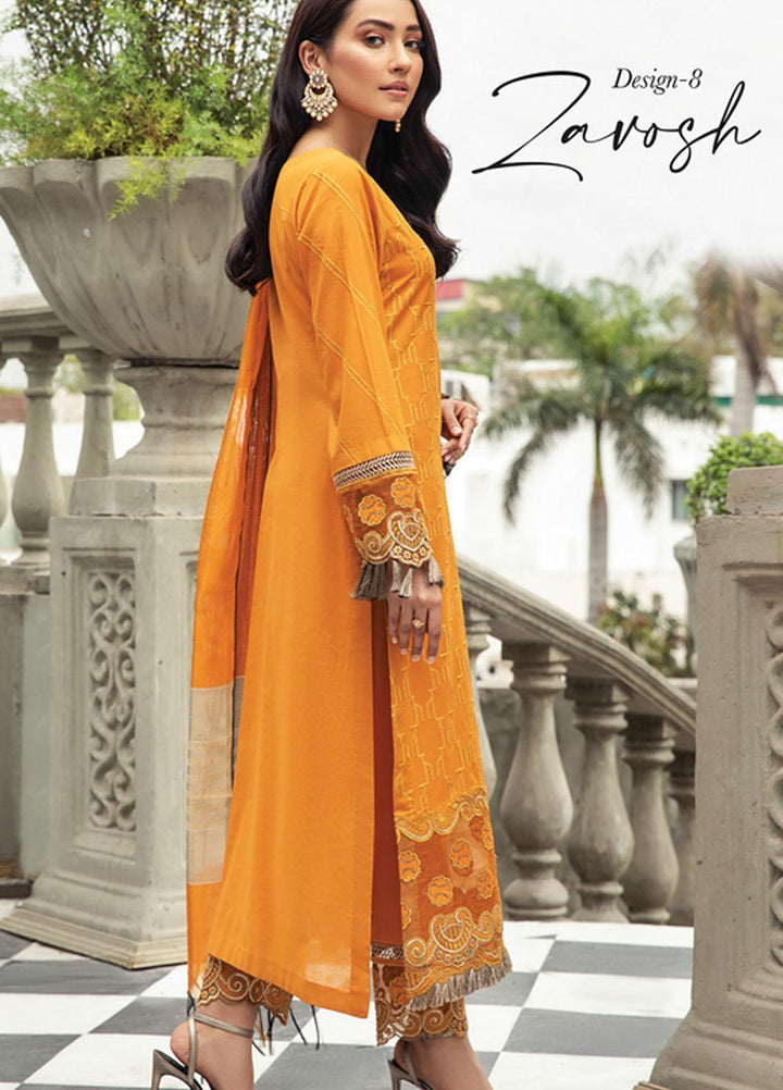 Mahrosh By House of Nawab Embroidered Lawn Suits Unstitched 3 Piece HON21M 08 Zavosh - Luxury Collection