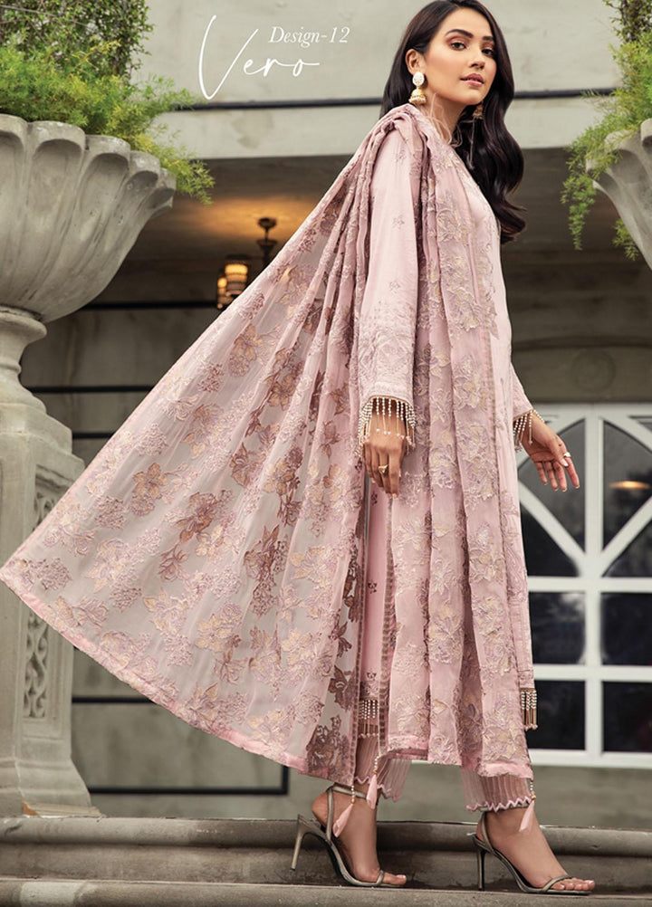 Mahrosh By House of Nawab Embroidered Lawn Suits Unstitched 3 Piece HON21M 12 Vero - Luxury Collection