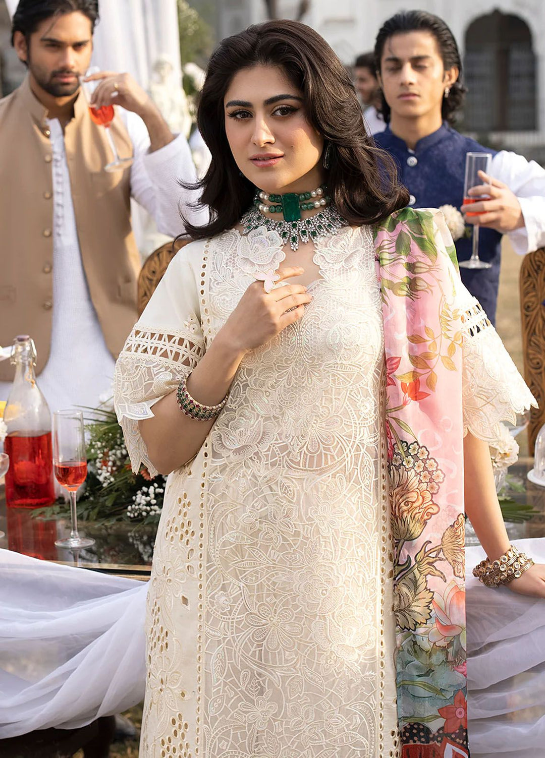 Mahrukh by Mahnur Embroidered Lawn Suits Unstitched 3 Piece MN24MK D1-A Opal - Summer Collection
