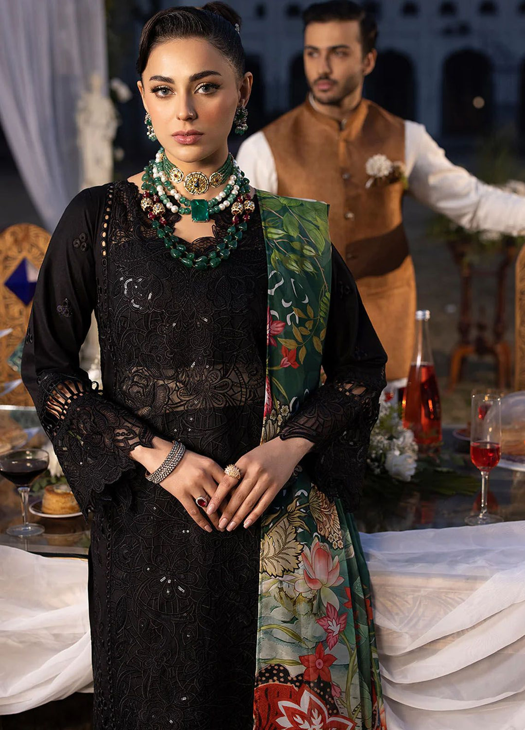 Mahrukh by Mahnur Embroidered Lawn Suits Unstitched 3 Piece MN24MK D1-B Hemayal - Summer Collection