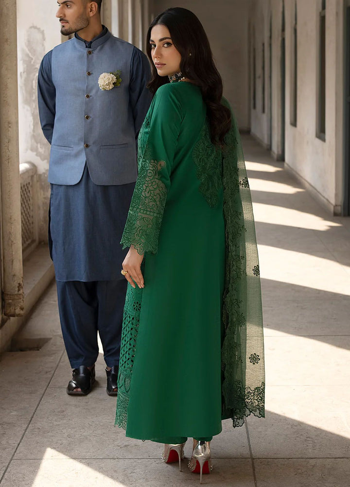 Mahrukh by Mahnur Embroidered Lawn Suits Unstitched 3 Piece MN24MK D3-B Emerald - Summer Collection