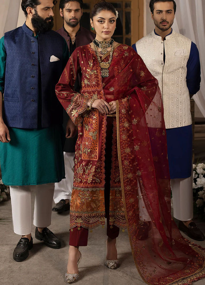 Mahrukh by Mahnur Embroidered Lawn Suits Unstitched 3 Piece MN24MK D4-B Carnation - Summer Collection
