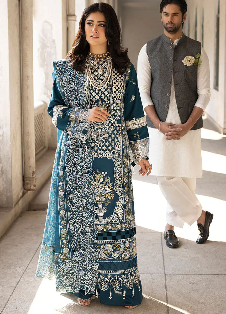 Mahrukh by Mahnur Embroidered Lawn Suits Unstitched 3 Piece MN24MK D7-A Serene - Summer Collection