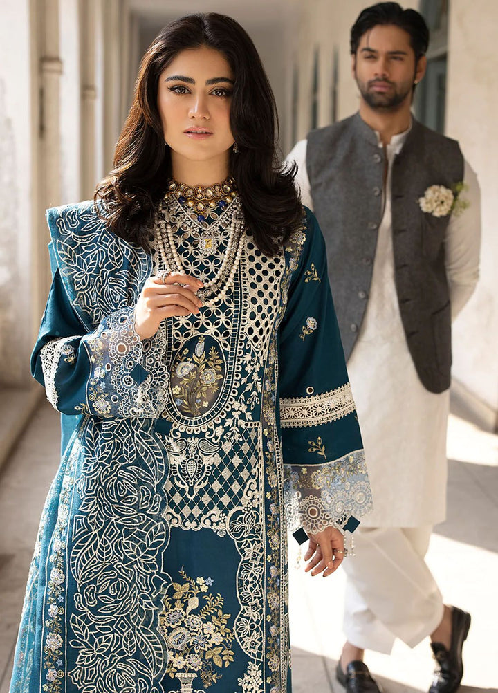 Mahrukh by Mahnur Embroidered Lawn Suits Unstitched 3 Piece MN24MK D7-A Serene - Summer Collection