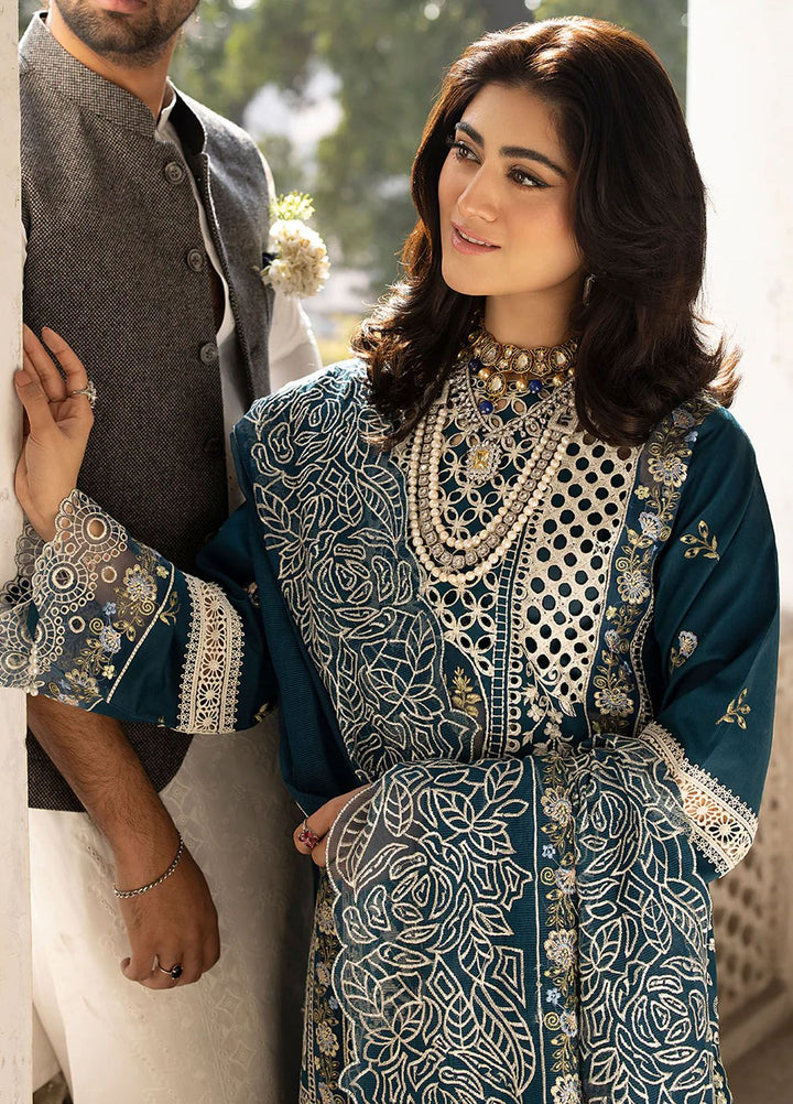Mahrukh by Mahnur Embroidered Lawn Suits Unstitched 3 Piece MN24MK D7-A Serene - Summer Collection