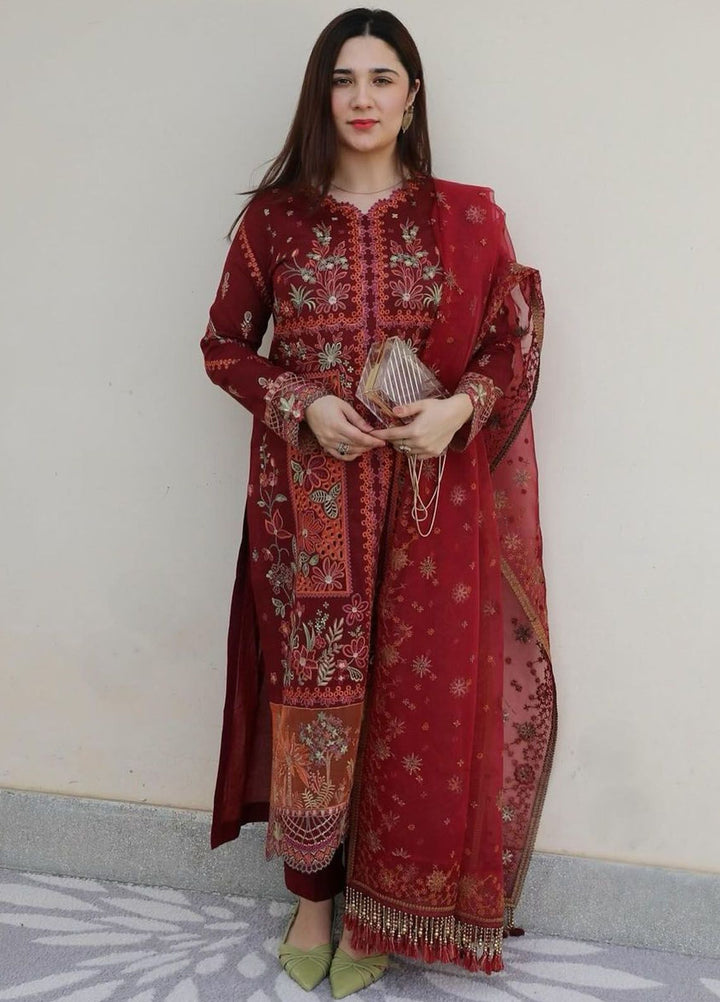 Mahrukh by Mahnur Embroidered Lawn Suits Unstitched 3 Piece MN24MK D4-B Carnation - Summer Collection