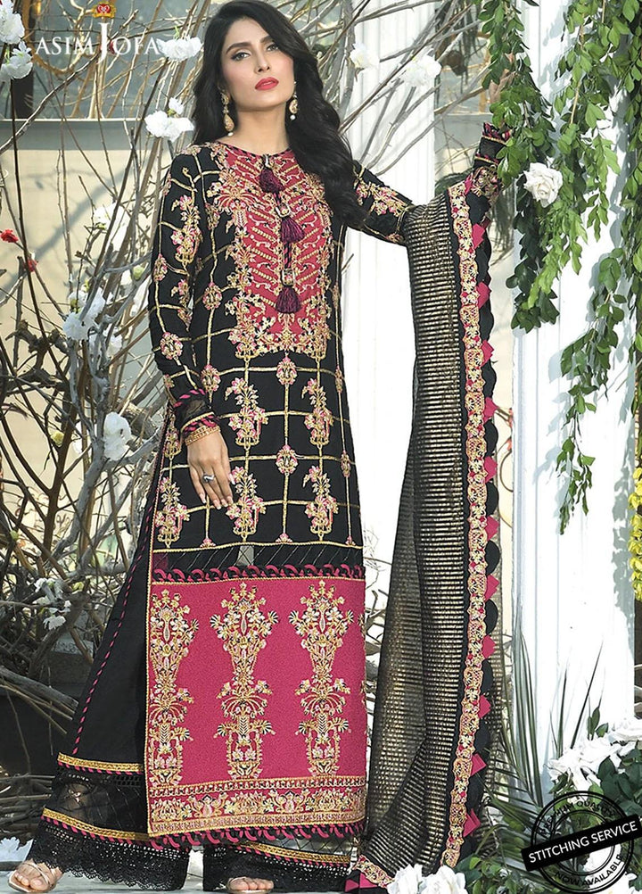 Mahsa By Asim Jofa Embroidered Silk Suits Unstitched 3 Piece AJ21M 01 - Festive Collection