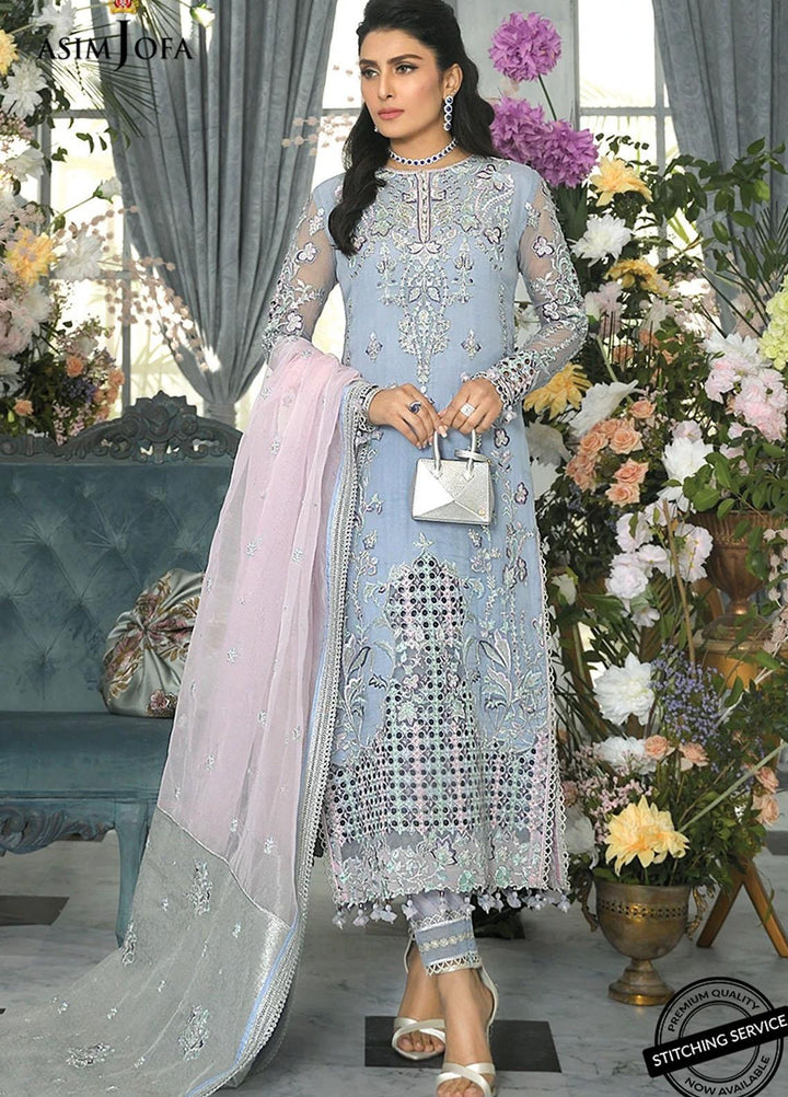 Mahsa By Asim Jofa Embroidered Organza Suits Unstitched 3 Piece AJ21M 02 - Festive Collection