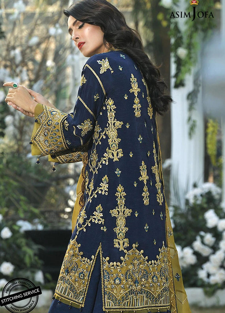 Mahsa By Asim Jofa Embroidered Silk Suits Unstitched 3 Piece AJ21M 03 - Festive Collection