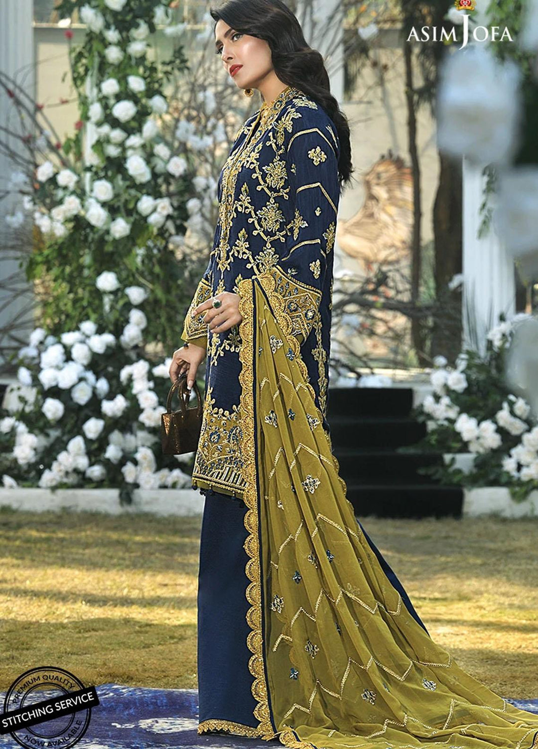 Mahsa By Asim Jofa Embroidered Silk Suits Unstitched 3 Piece AJ21M 03 - Festive Collection