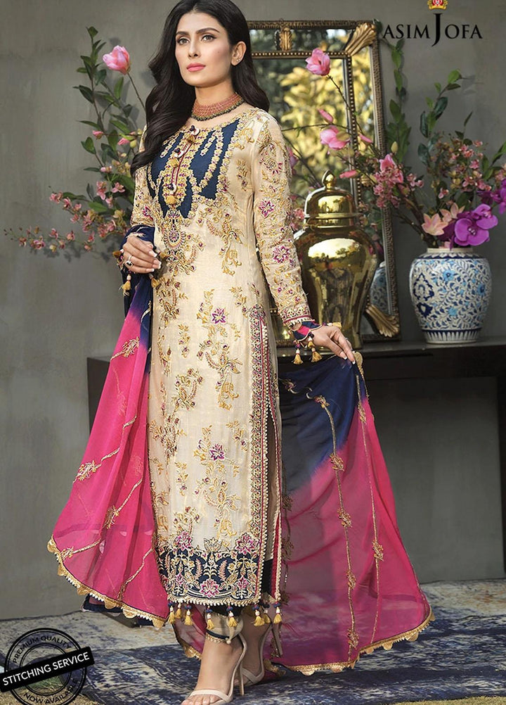 Mahsa By Asim Jofa Embroidered Missouri Suits Unstitched 3 Piece AJ21M 04 - Festive Collection
