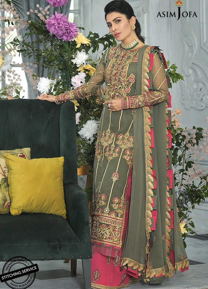 Mahsa By Asim Jofa Embroidered Organza Suits Unstitched 3 Piece AJ21M 06 - Festive Collection
