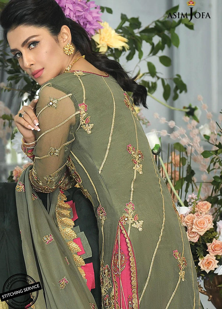 Mahsa By Asim Jofa Embroidered Organza Suits Unstitched 3 Piece AJ21M 06 - Festive Collection