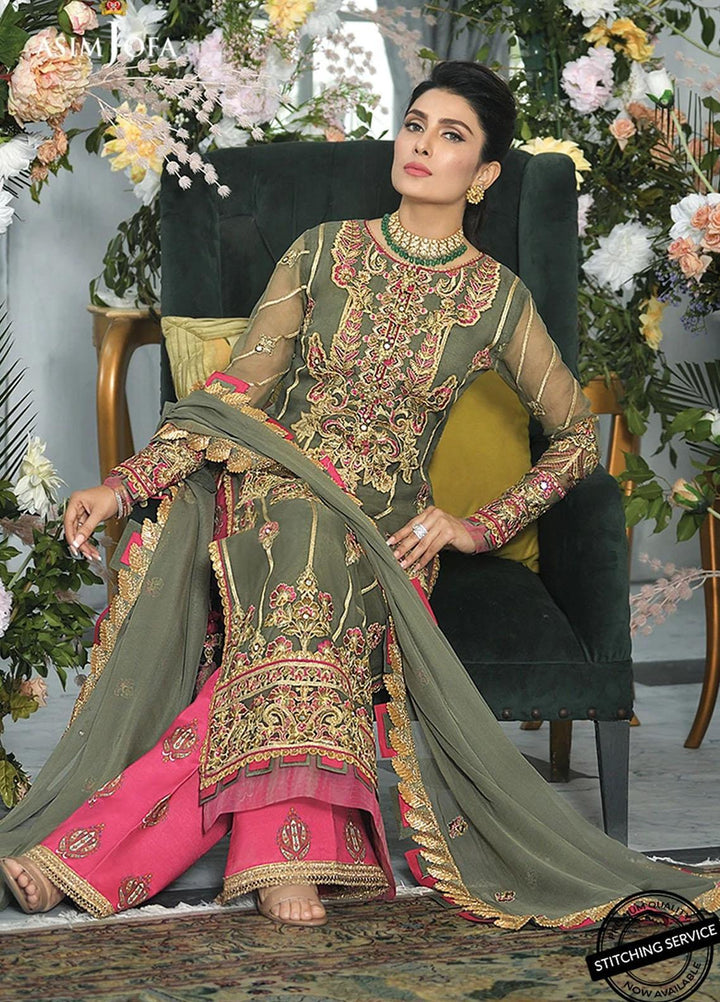 Mahsa By Asim Jofa Embroidered Organza Suits Unstitched 3 Piece AJ21M 06 - Festive Collection