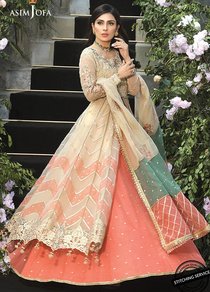 Mahsa By Asim Jofa Embroidered Organza Suits Unstitched 3 Piece AJ21M 08 - Festive Collection