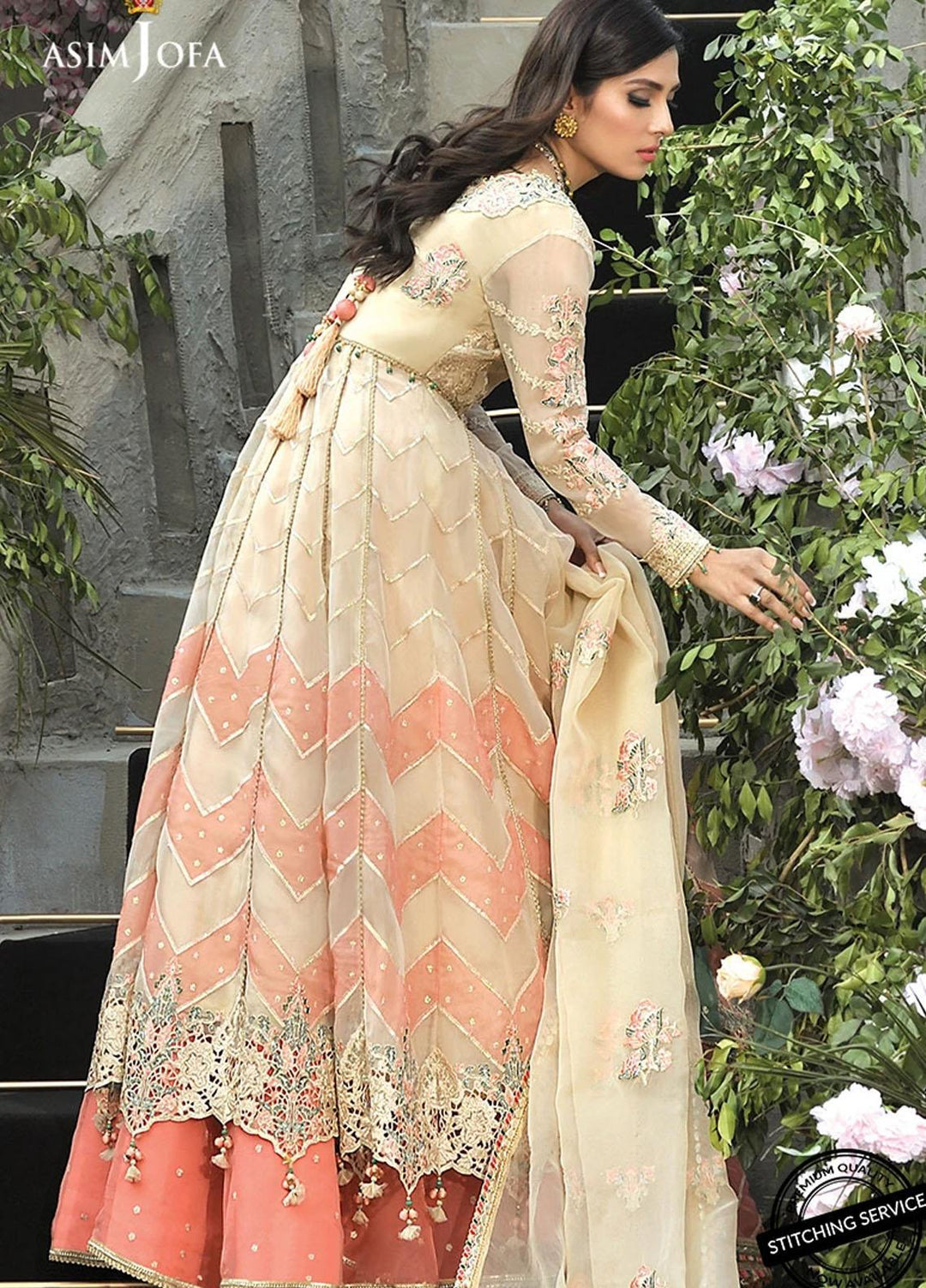 Mahsa By Asim Jofa Embroidered Organza Suits Unstitched 3 Piece AJ21M 08 - Festive Collection