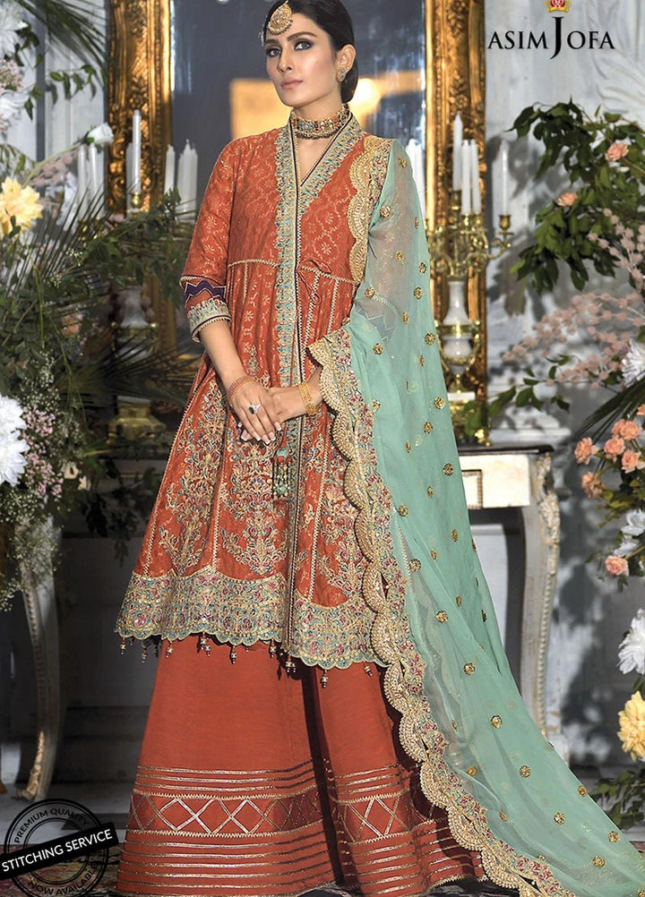 Mahsa By Asim Jofa Embroidered Cotton Net Suits Unstitched 3 Piece AJ21M 09 - Festive Collection