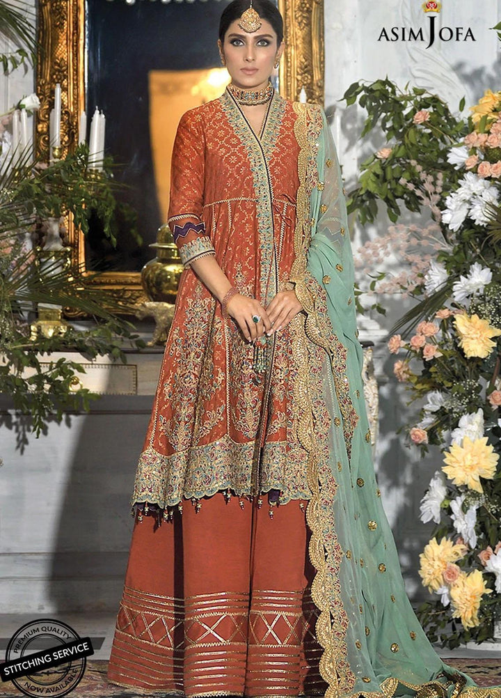 Mahsa By Asim Jofa Embroidered Cotton Net Suits Unstitched 3 Piece AJ21M 09 - Festive Collection