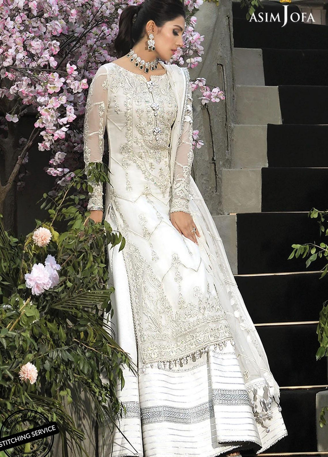 Mahsa By Asim Jofa Embroidered Chiffon Suits Unstitched 3 Piece AJ21M 10 - Festive Collection