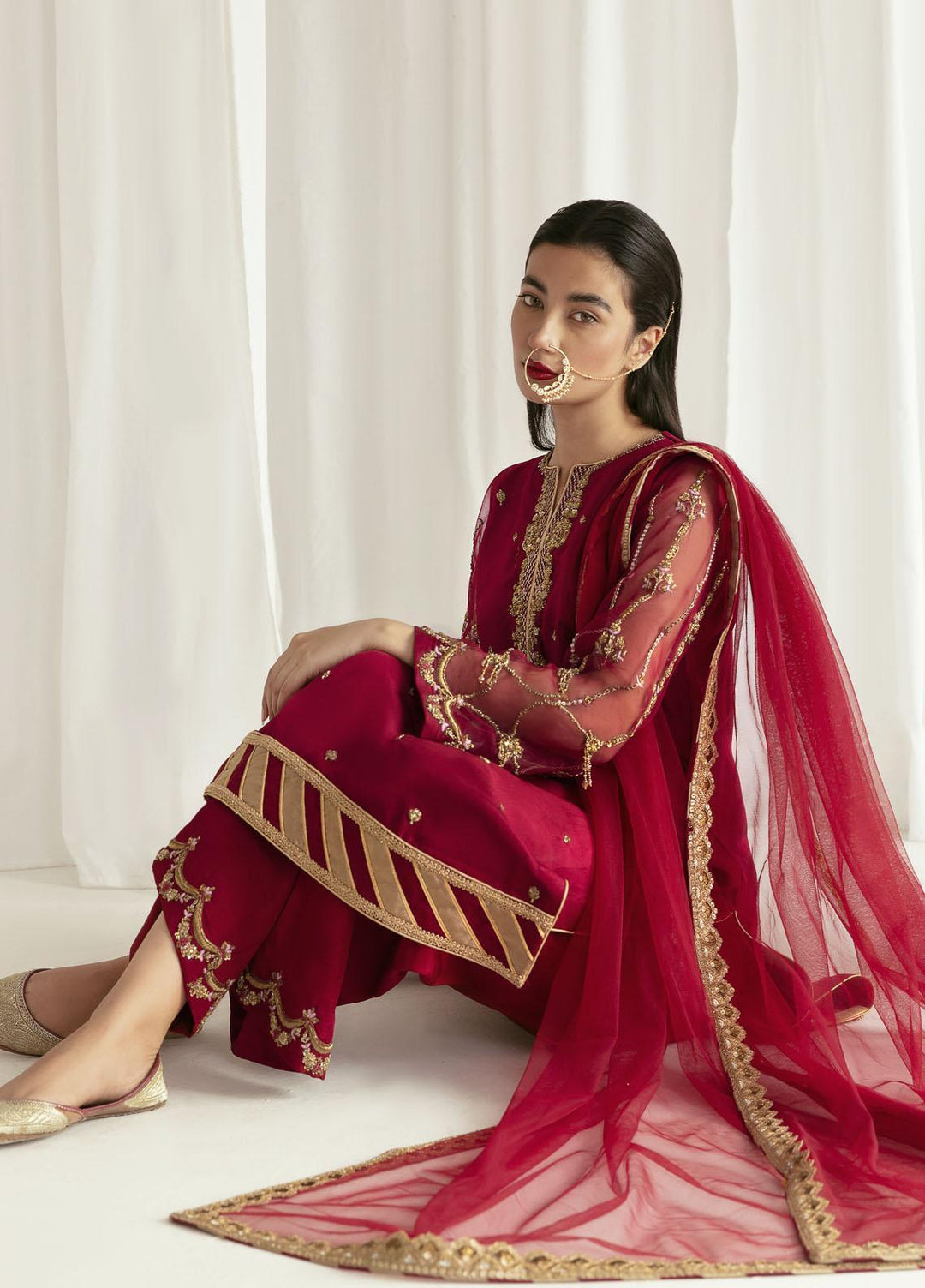 Mahum Asad Luxury Pret  Raw Silk 3 Piece Suit Gulfam