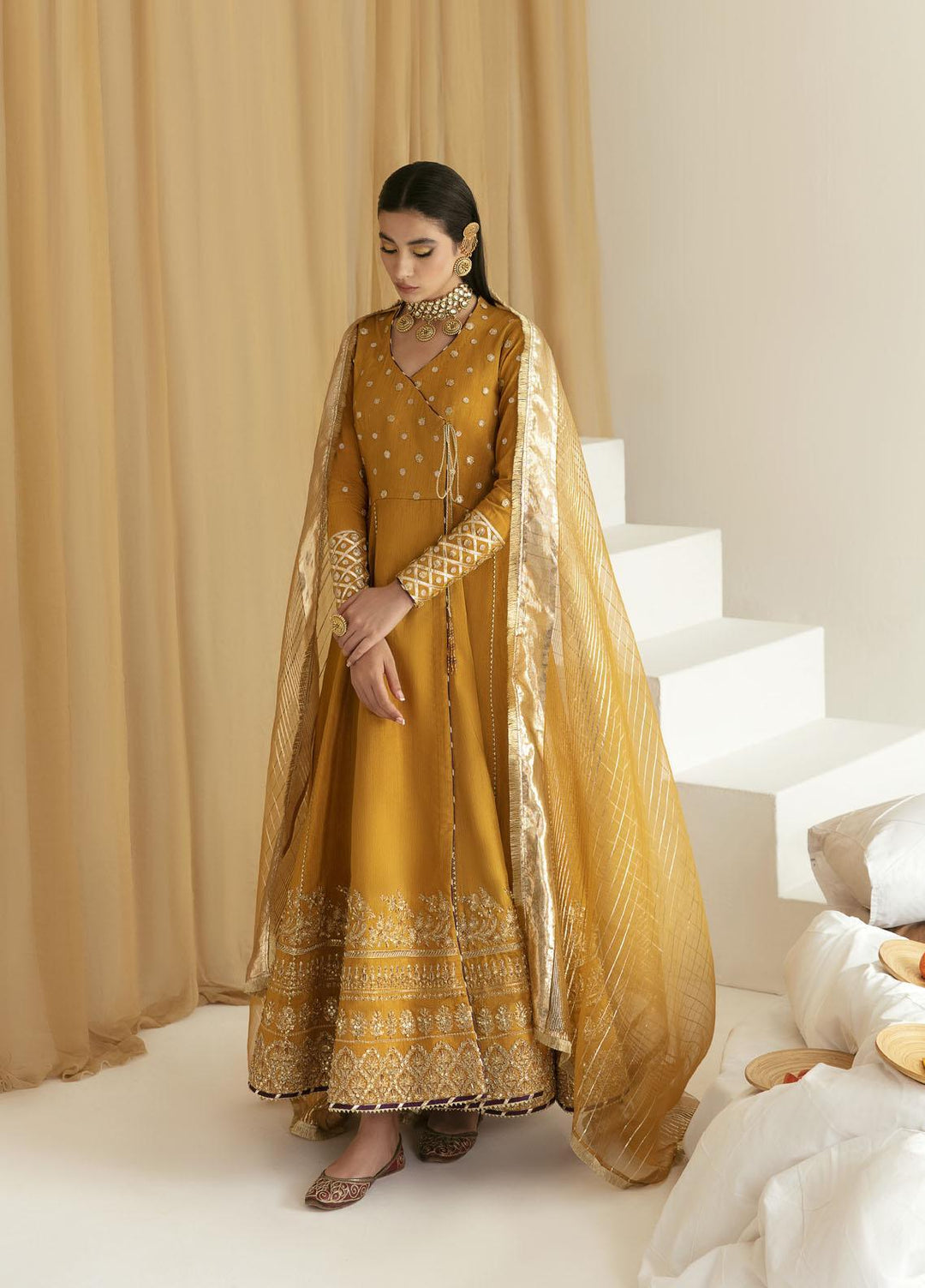 Mahum Asad Luxury Pret  Raw Silk 3 Piece Suit Chambeli