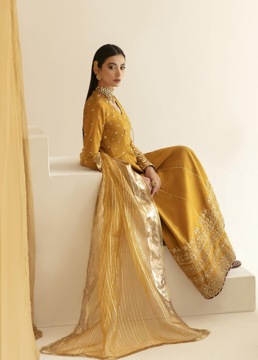 Mahum Asad Luxury Pret  Raw Silk 3 Piece Suit Chambeli