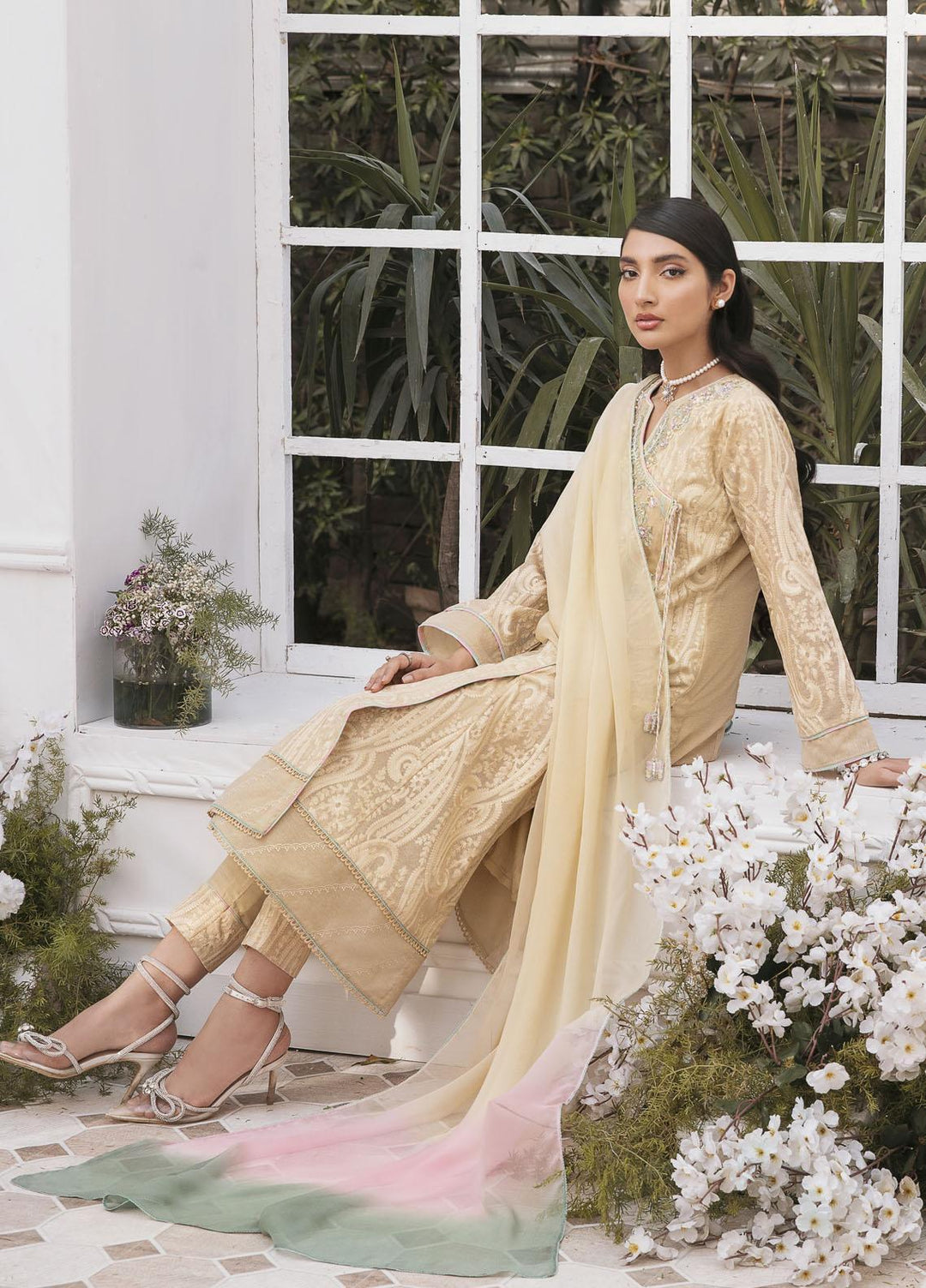 Mahum Asad Luxury Pret  Organza 2 Piece LOTUS