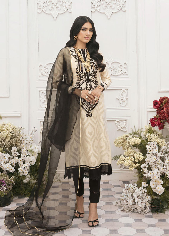 Mahum Asad Luxury Pret  Cotton Net 2 Piece NOIR