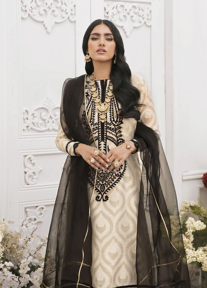 Mahum Asad Luxury Pret  Cotton Net 2 Piece NOIR