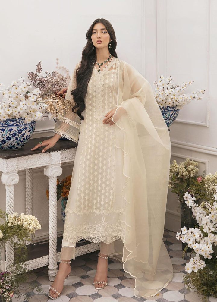 Mahum Asad Luxury Pret  Organza 2 Piece WATER LILY