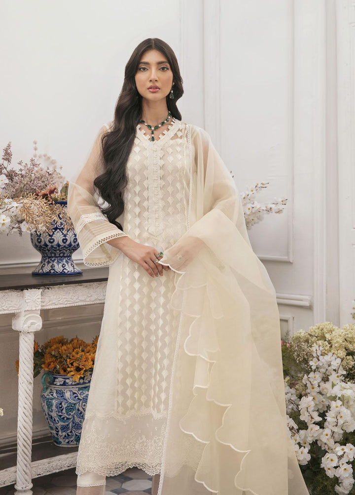 Mahum Asad Luxury Pret  Organza 2 Piece WATER LILY