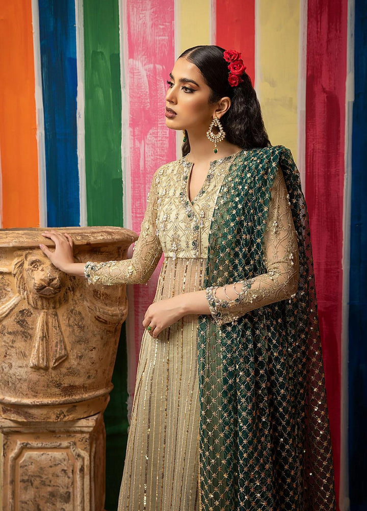 Mahum Asad Luxury Pret Embroidered Zari 3 Piece Dress FERIHA