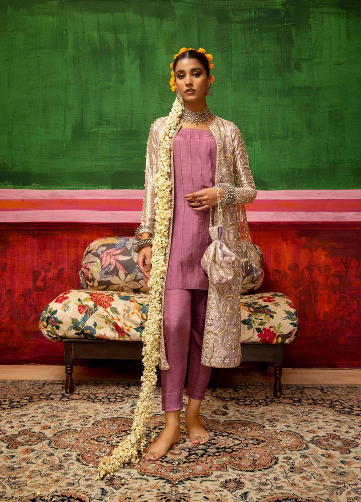 Mahum Asad Luxury Pret Embroidered Tissue 2 Piece Dress GHAZAL