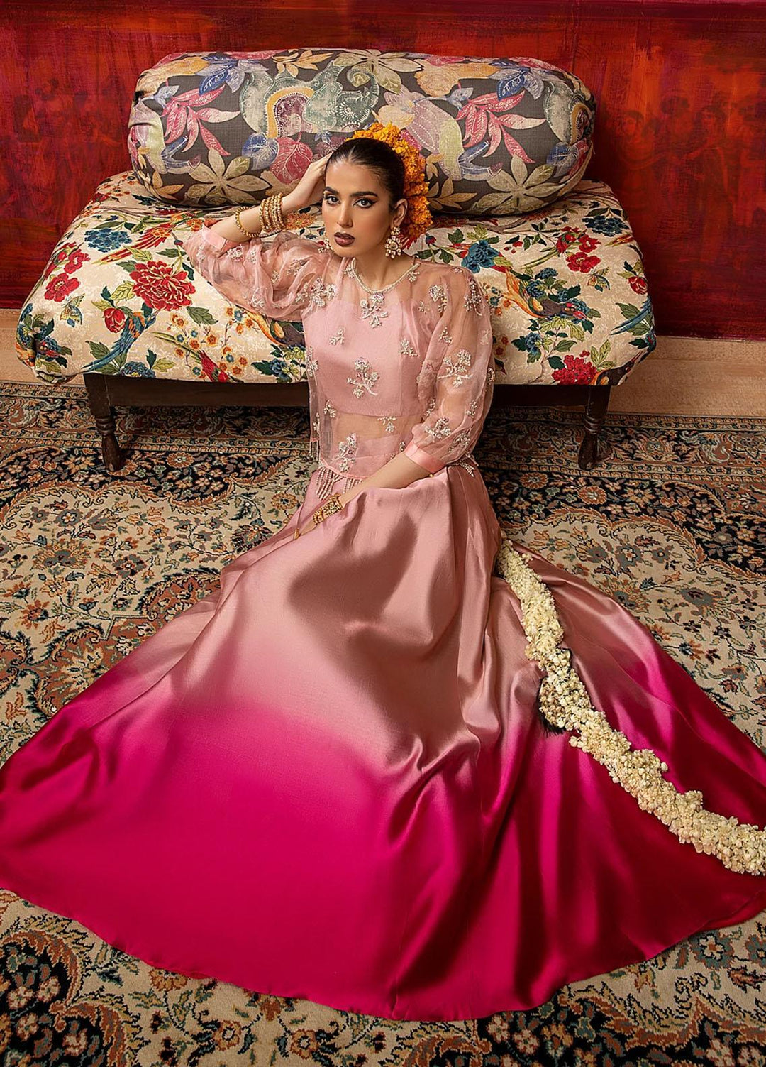 Mahum Asad Luxury Pret Embroidered Zari 2 Piece Dress TAZMIN