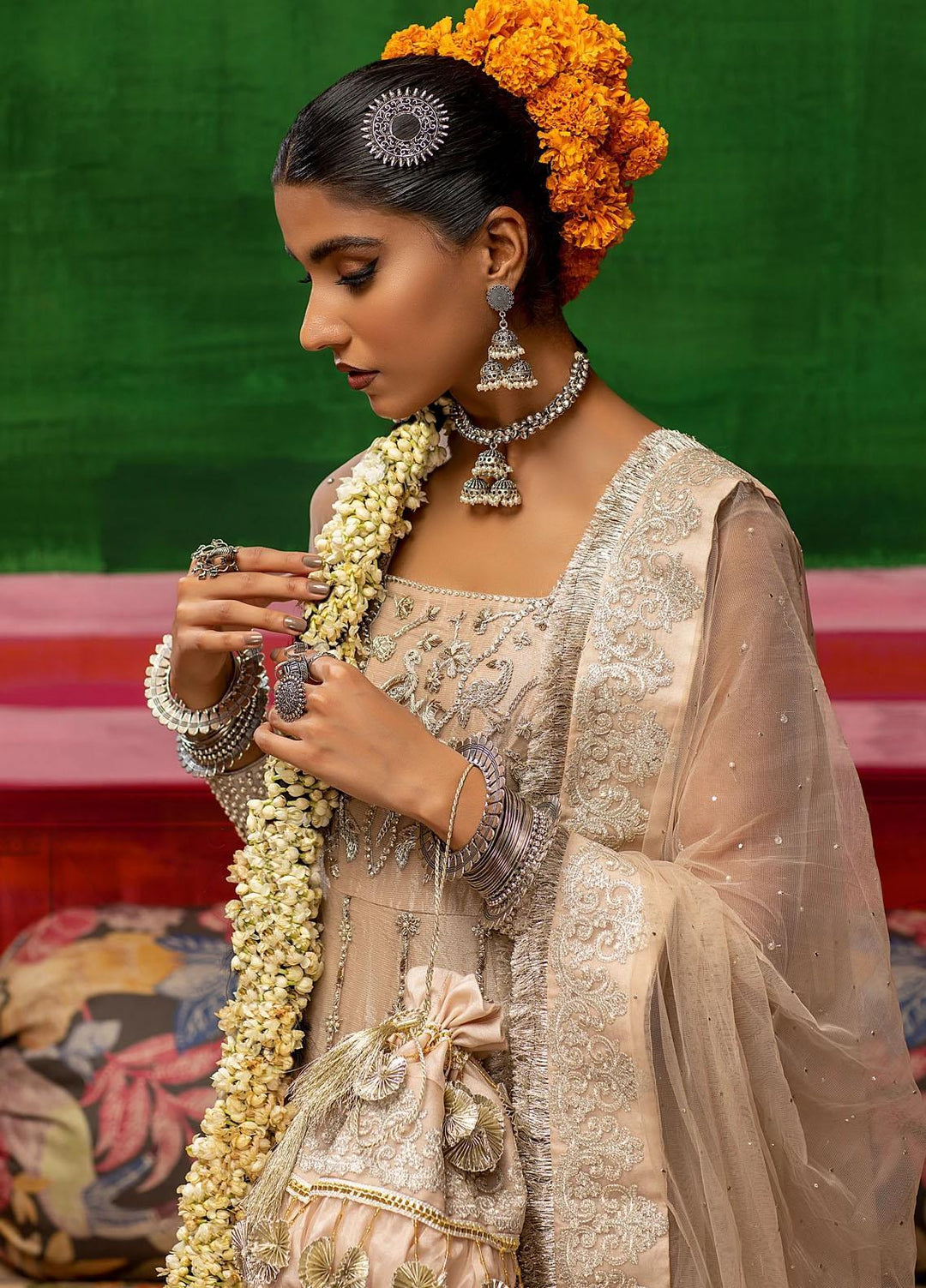 Mahum Asad Luxury Pret Embroidered Zari 3 Piece Dress WASAL