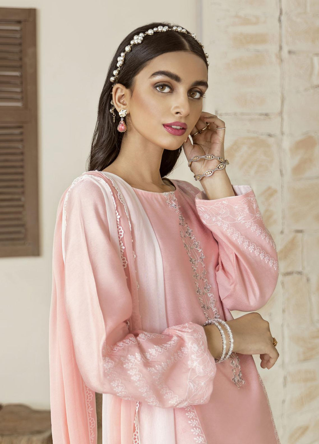 Mahum Asad Luxury Pret Embroidered Cotton Net 3 Piece Suit ARMEEN