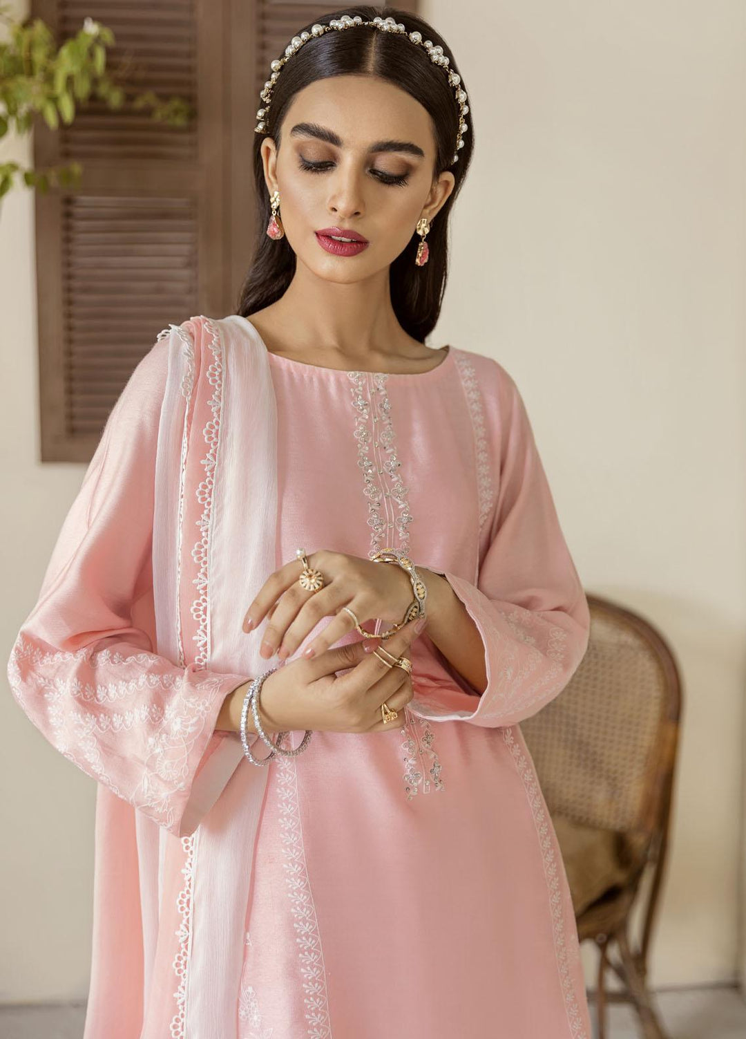 Mahum Asad Luxury Pret Embroidered Cotton Net 3 Piece Suit ARMEEN