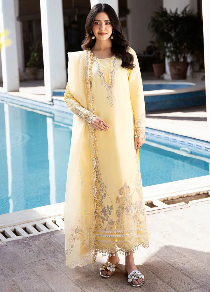 Mahveen by Izel Embroidered Lawn Suits Unstitched 3 Piece IZL25M Amel - Summer Collection