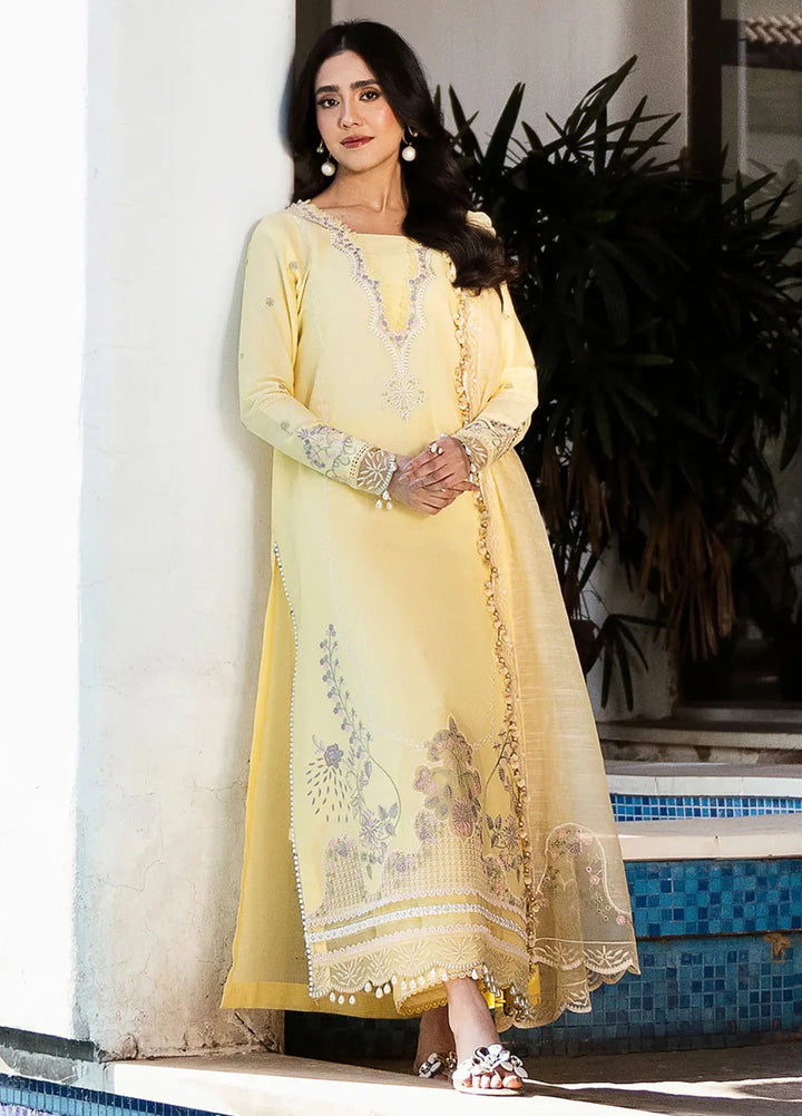 Mahveen by Izel Embroidered Lawn Suits Unstitched 3 Piece IZL25M Amel - Summer Collection