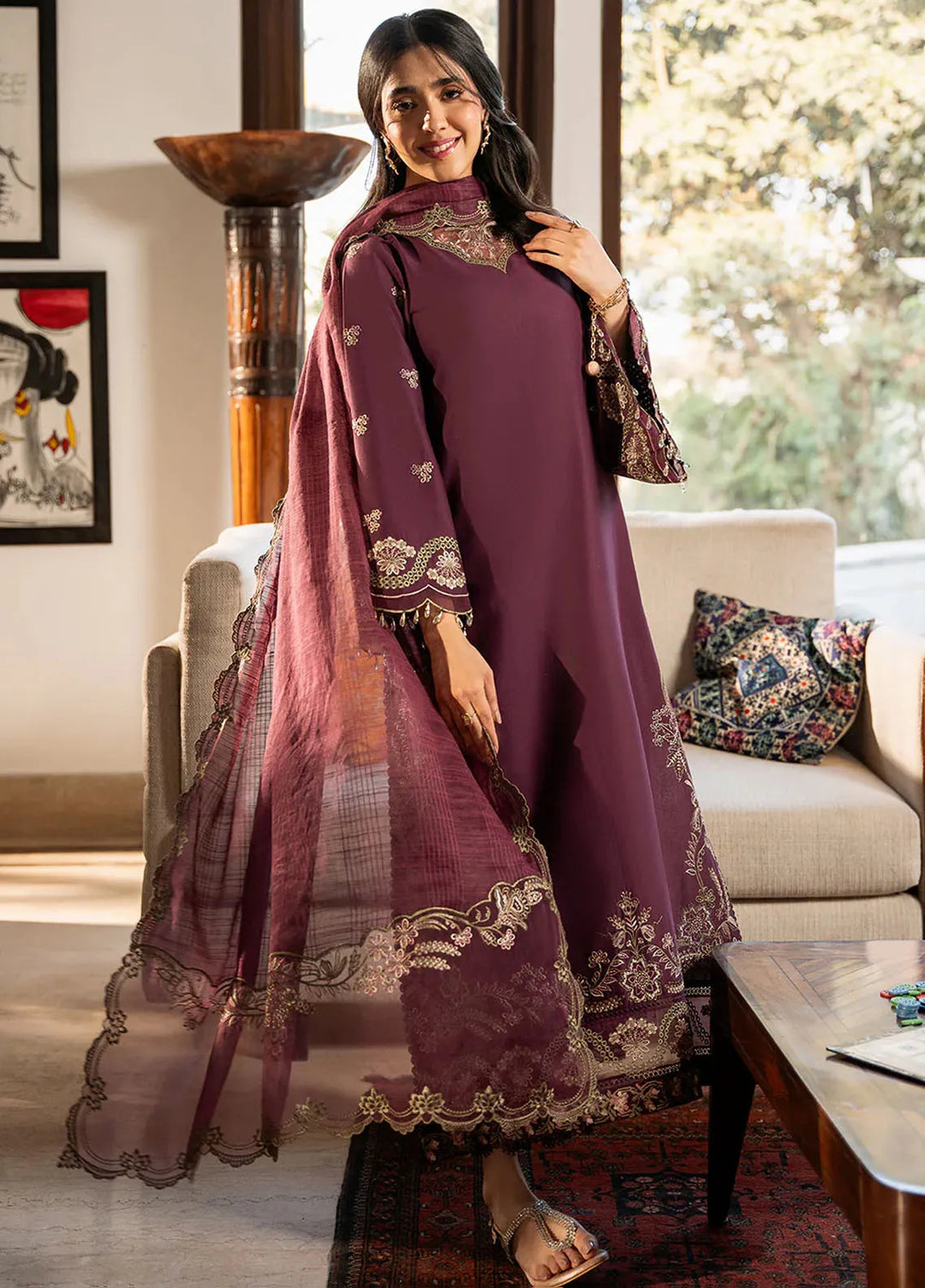 Mahveen by Izel Embroidered Lawn Suits Unstitched 3 Piece IZL25M Hana - Summer Collection