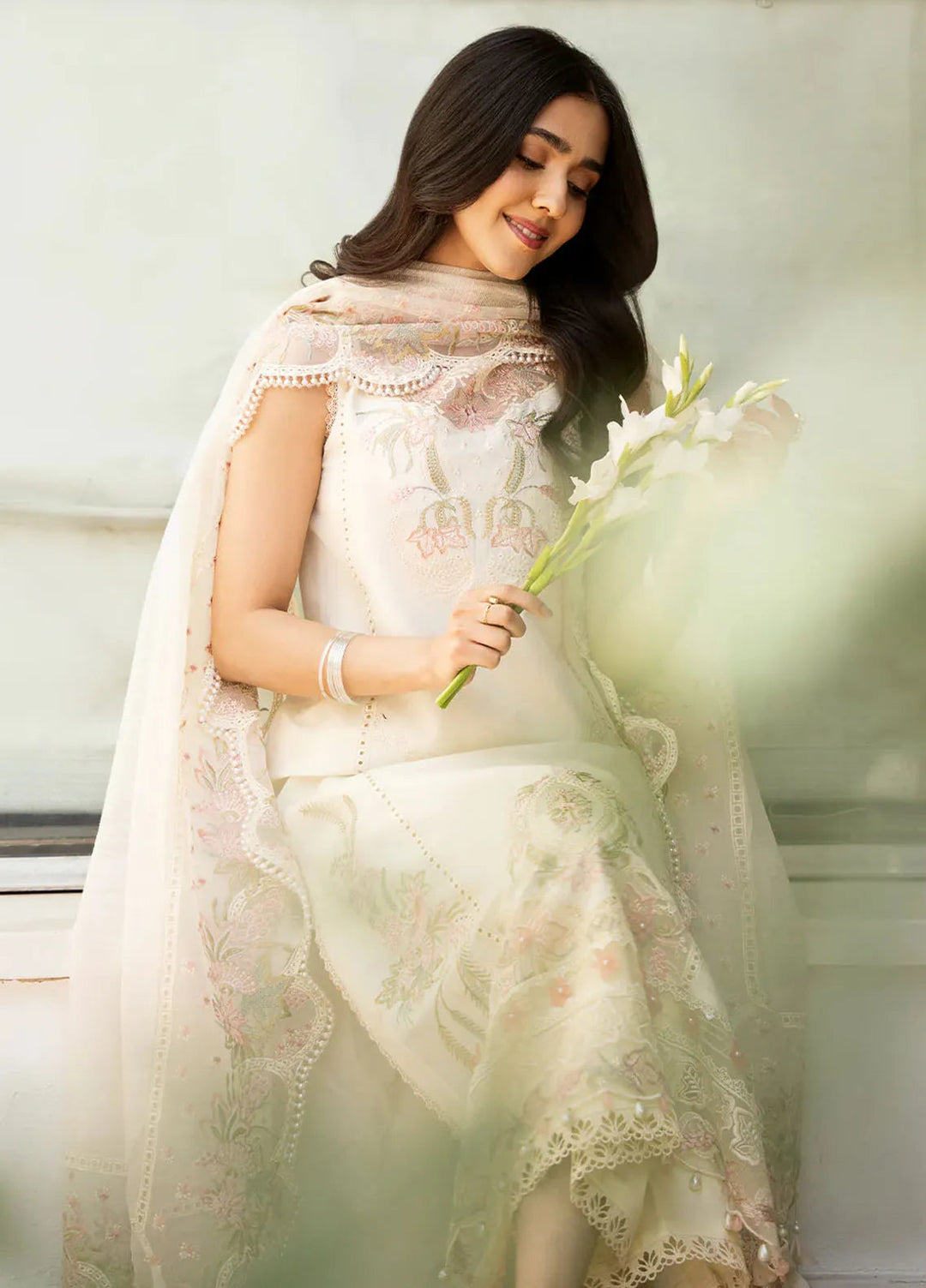 Mahveen by Izel Embroidered Lawn Suits Unstitched 3 Piece IZL25M Kubra - Summer Collection